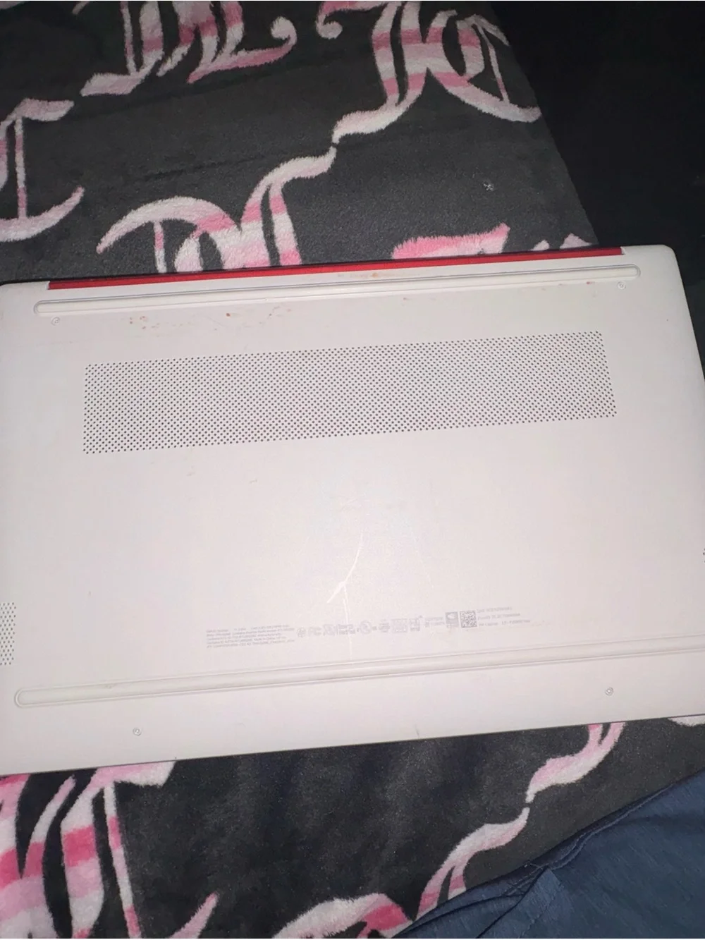 HP Red Laptop with Silver HP Logo